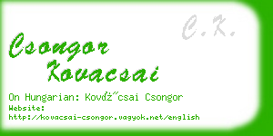 csongor kovacsai business card